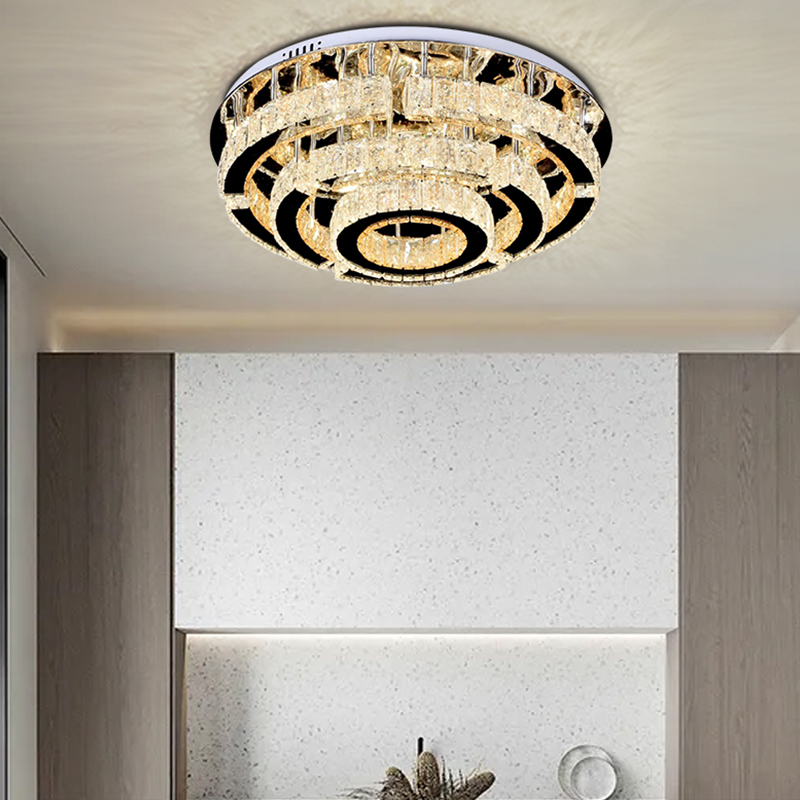 Modern Contracted style Stainless Steel Modern Crystal Ceiling lights chandelier lighting pendant ceiling lamp