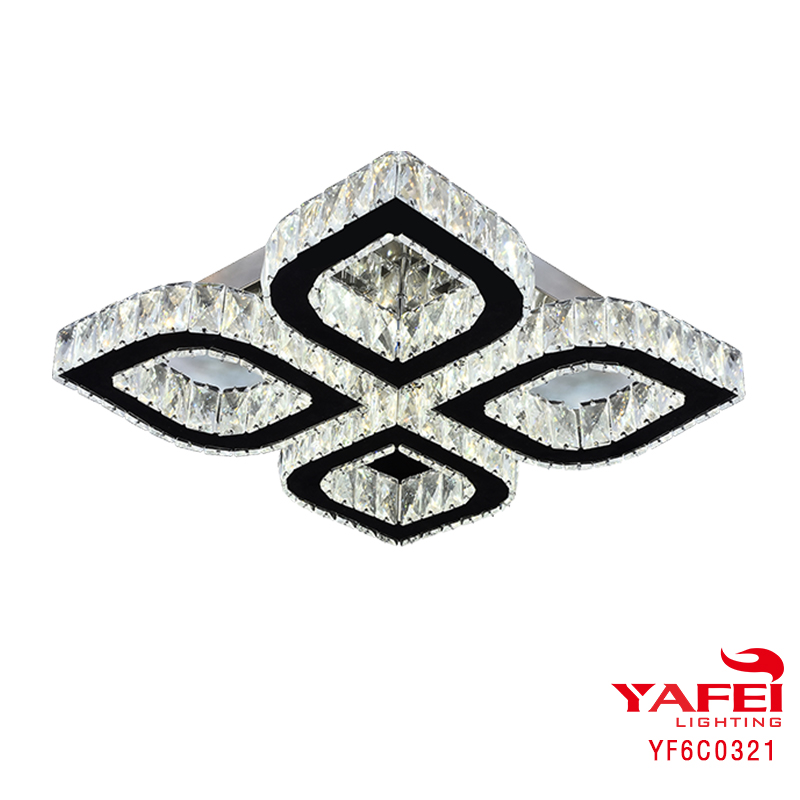 Rectangle Crystal Chandeliers Dining Room Modern Ceiling Light Fixtures Hanging Chandelier Pendant Light Living Room Beautiful Fixture Polished Chrome Finish -YF6C0321-500